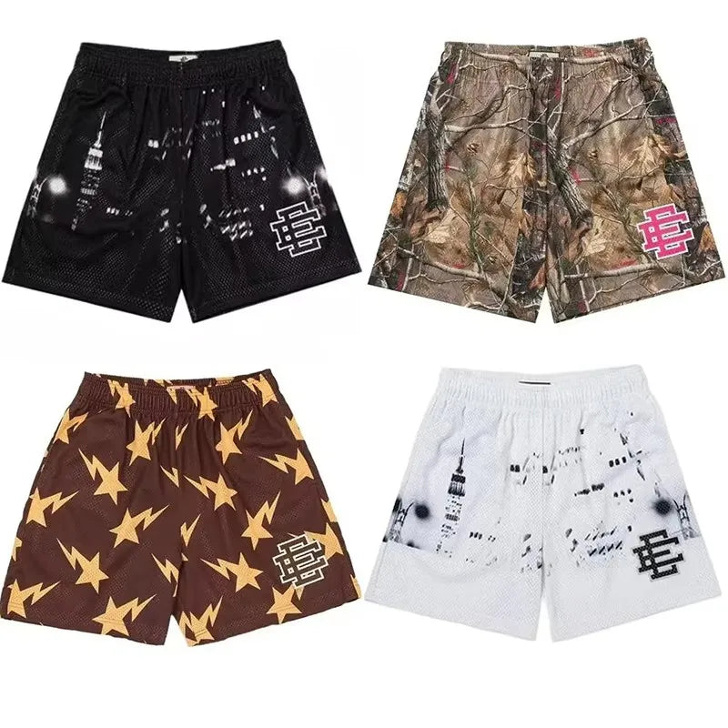 EE  Men Beach Board Shorts Fitness Training Workout Sport Short Pants Summer Gym Jogging Mesh Casual Shorts